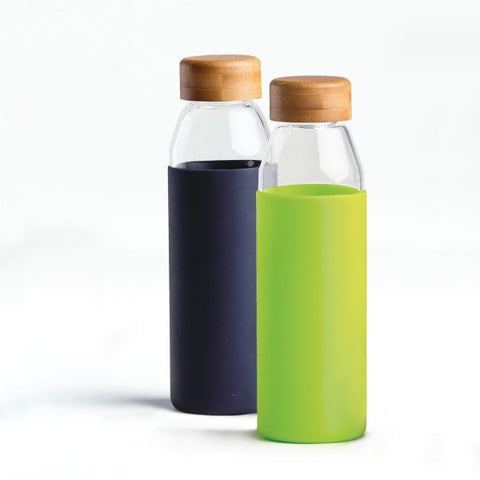 Orbit Glass Bottle navy lime green